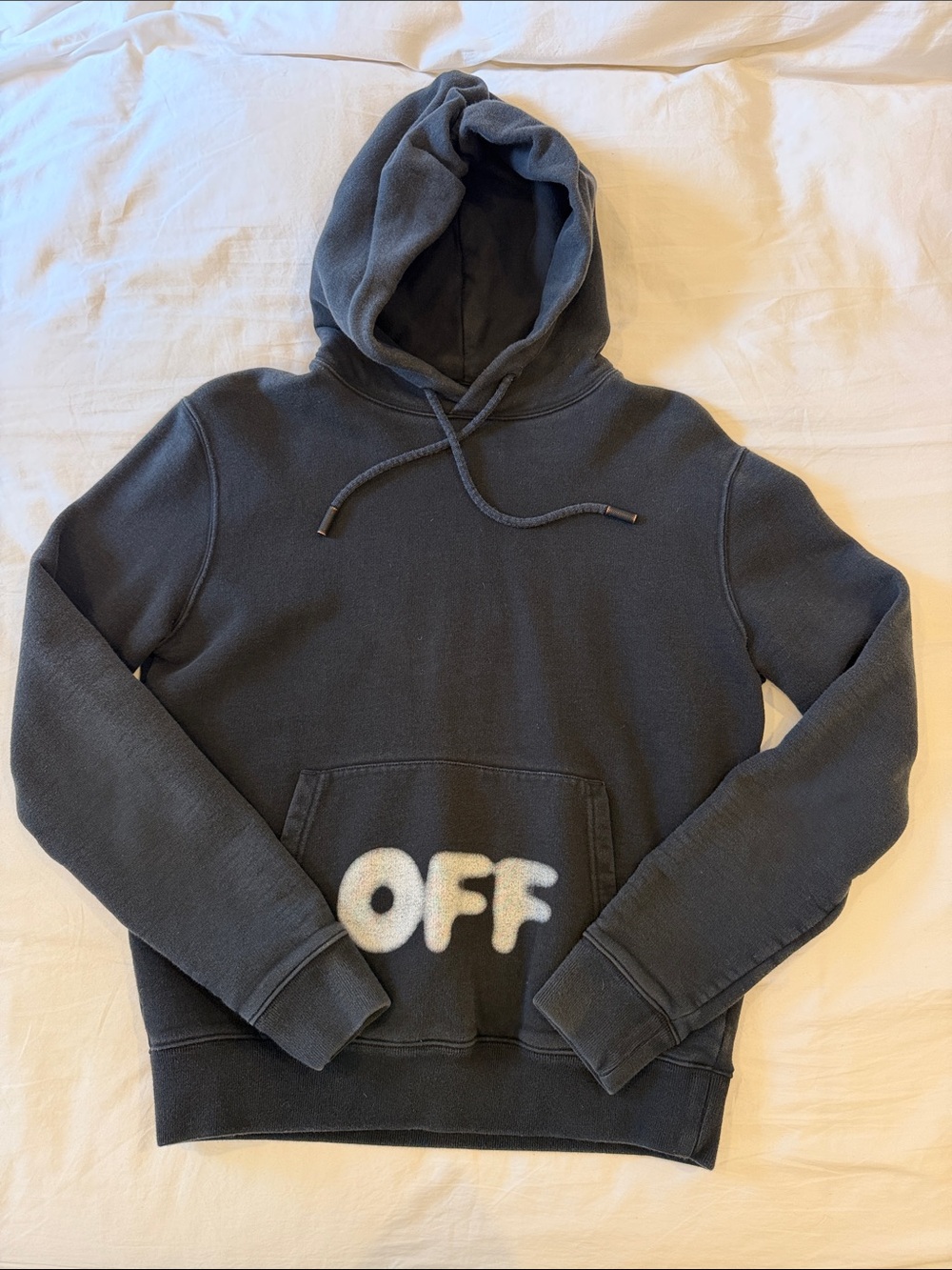 Off-White Black Kidmograph Hoodie with White 'OFF' Pocket Graphic